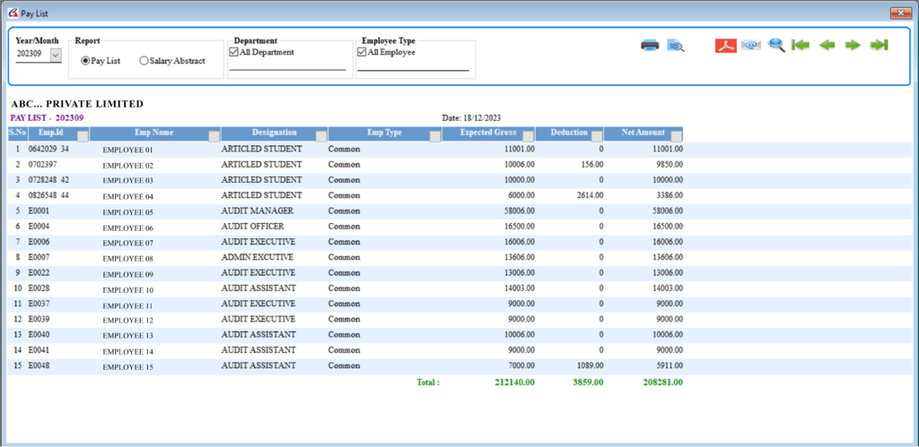 Pay List