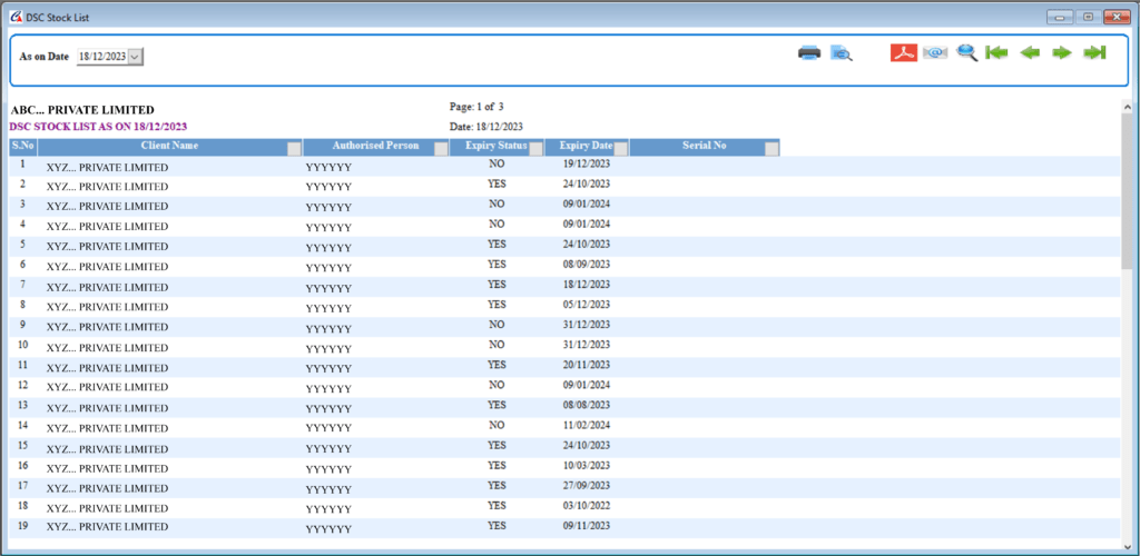 DSC Stock List